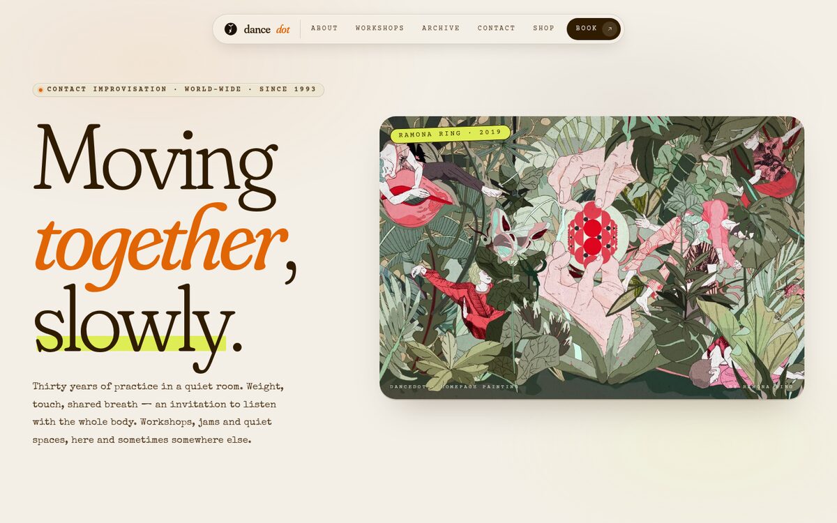 Screenshot of dancedot.art